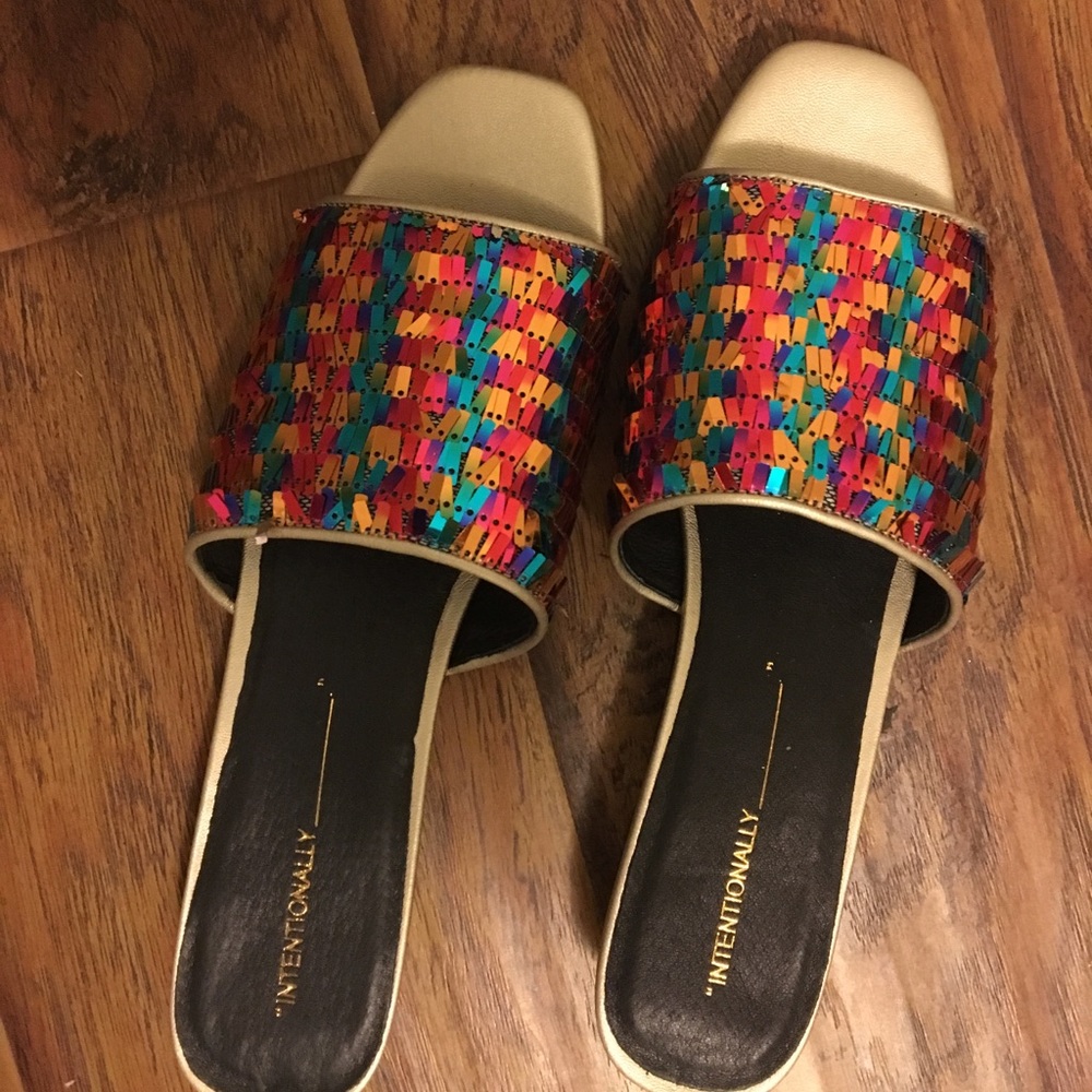 Intentionally Blank Chit Chat Sequin Mules